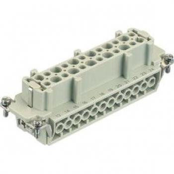 Harting Han E 24-Pin Female Socket Connector with Screw Terminal, Max 2.5mm², 16A, Grey