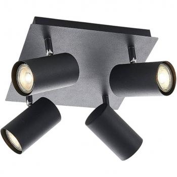 Lindby Joffrey lámpara de techo moderna de metal negro, 4 luces GU10 para salón y comedor