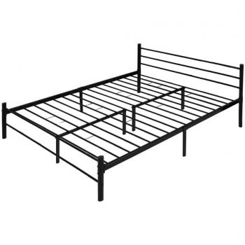 vidaXL Cama doble de metal negro 180x200 cm