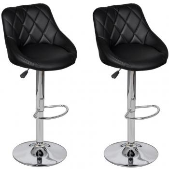 vidaXL 2 x Taburete de Bar NEGRO bar restaurante cafe Diseño Moderno