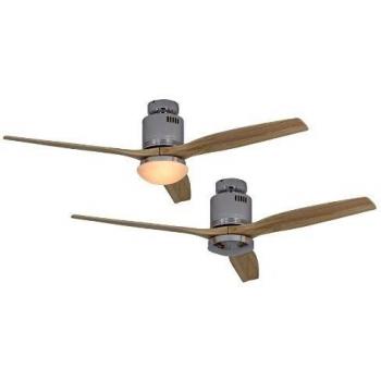 CasaFan Ventilador de techo con luz CasaFan 93132313 AERODYNAMIX ECO 132cm madera natural/ cromo brillante