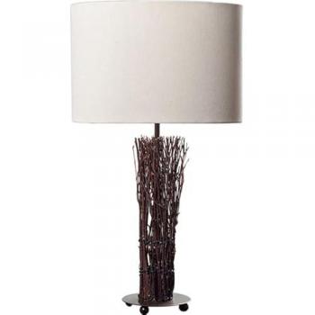 Lámpara de mesa VILAMOURA 1xE27 Al.53xP.30cm Beige/Marrón
