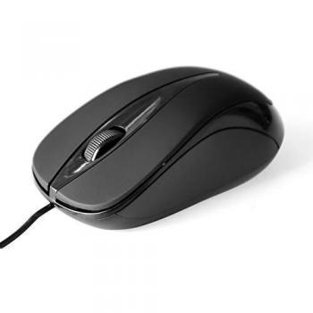 Ratón óptico USB Media-Tech Plano negro 800 DPI ambidiestro