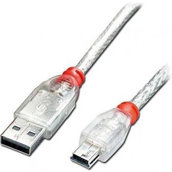 Cable USB 2.0 A a Mini USB B LINDY 41783 Transparente