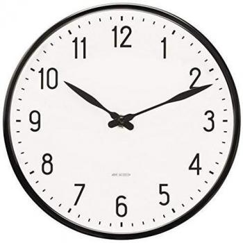 Arne Jacobsen Station Reloj de Pared, Aluminio, Blanco, 21 cm