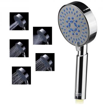 TANBURO Cabezal de Ducha Manual, Ducha de Mano Universal para Lavabo y Baño Alcachofa de Ducha Móvil 5 modos de Chorros, Ducha de Mano，Alta Presión, Conexión Estandér 1/2 