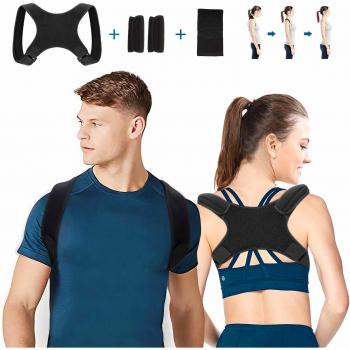 Corrector Postura Espalda, Corrector de Postura Faja para Hombre y Mujer Hombro Clavícula Espalda Recta Soporte - Mejorar Postura Posture Corrector incluye 2X Soportes para Hombreras y 1x Rodiller