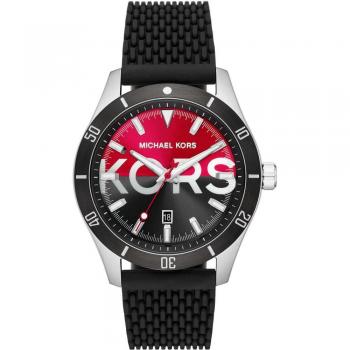 Mens Michael Kors Layton Watch - Analog Quartz Chronograph, Black, Male, Size: ONE SIZE