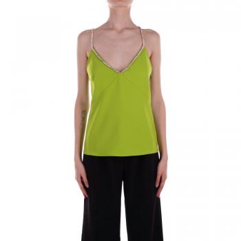 Liu Jo Women's Green Sleeveless Top with Rhinestones, Size XS