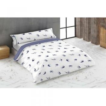 Juego de funda nórdica Golondrinas Azul Cama de 180 3 Piezas