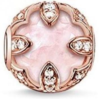 Abalorio Thomas Sabo Bead de loto rosévergoldet con cuarzo rosa y circonitas