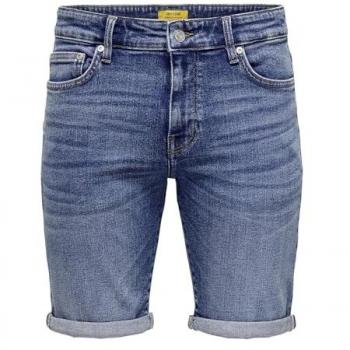 Shorts Vaqueros Only & Sons Modelo PLY Slim Fit Azul 5 Bolsillos
