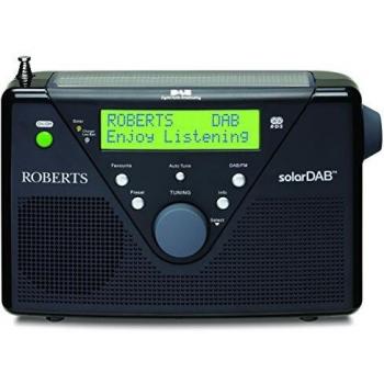Roberts - Radio solar (DAB+, radio VHF, portátil, entrada auxiliar, RDS)