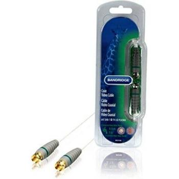Cable de Satélite F Macho a Macho 0.50 m Blanco con Conexión Fácil