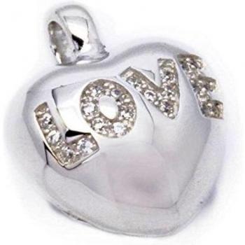 Amen Collection - Collar Love AG925 y circonitas, color rodio