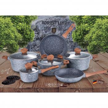 Berlinger Haus BH-1213 - Batería de cocina de 15 piezas compuesta por ollas y sartenes de piedra con tapas de cristal