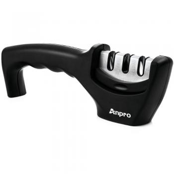 Anpro 3 Etapas Afilador de Cuchillos en 3 Pasos Afilador Antideslizante 3 en 1 de Cuchillos de Cocina de Todos Los Tamaños