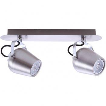 Foco moderno Josie de Níquel Satinado con 2 luces LED, tipo GU10