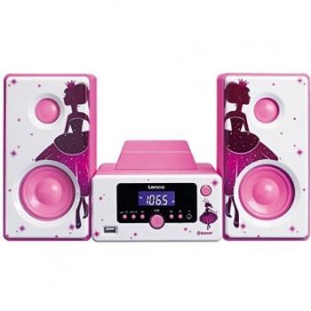 Lenco MC-020 Home Audio Mini System 10W Rosa, Blanco - Microcadena
