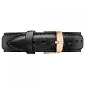 Cinturino Unisex Daniel Wellington Classic Sheffield de Piel Negra con Hebilla en Oro Rosa de 18mm