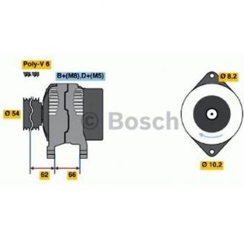 Alternador Bosch 80A 14V Remanufacturado para Peugeot, Fiat y Citroën - 0986041381
