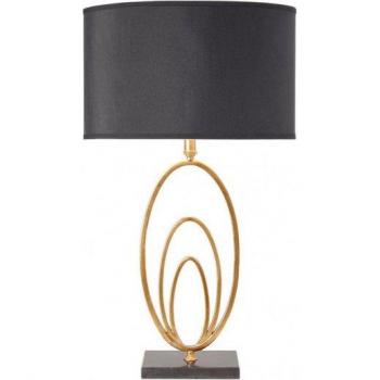 Lámpara de mesa Vilana con pantalla, Gold Leaf, E27