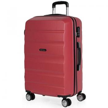 Itaca Elba Maleta Mediana ABS 4 Ruedas T71660, 61x44x26cm, Color Coral con Candado de Combinación