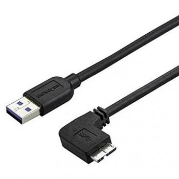 StarTech.com 0.5m 20in Slim Micro USB 3.0 Cable M/M - Right-Angle Micro-USB - USB 3.0 A to Micro B - Angled Micro USB 3.1 Gen 1 5Gbps