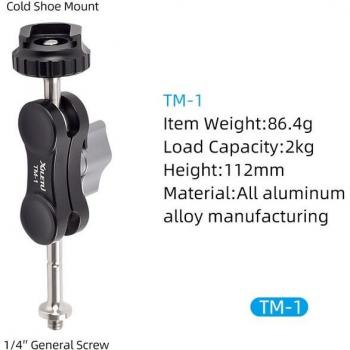 Trípode de Brazo Mágico Universal TM1 con Adaptador de Montaje para Monitor y Luz de Relleno, Tornillo de 1/4 para Mini Trípode Clip de Teléfono Ligero