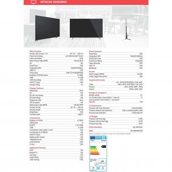 Hitachi 49HGW69 49 4K Ultra HD Smart TV Wifi Negro, Plata LED TV - Televisor