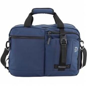 Maletín Portadocumentos Discovery de poliéster reciclado azul con bolsillo RFID y bandolera extraíble 20L
