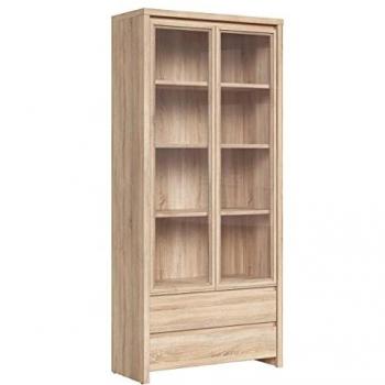 Vitrina Estratificada Beige con 2 Puertas y 2 Cajones Soren Madera