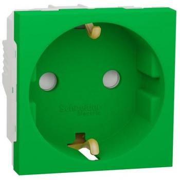 Base de enchufe schuko verde Schneider NU303706