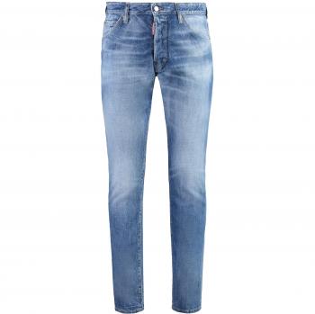 Dsquared2 Men's Cool-Guy Slim-Fit Jeans in Stone Washed Denim | Size 52 | Color Blue | Classic Five Pocket Design