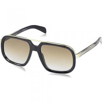 David Beckham DB 7101/S Square Sunglasses for Men, Black and Gold, Online Prescription Available, Unisex, 57mm Size