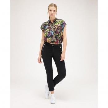 Pantalón pitillo de mujer con detalle de botones