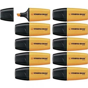 Marcador fluorescente STABILO BOSS Mini - Caja con 10 unidades - Color naranja