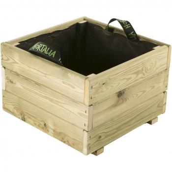 Jardinera Cuadrada de Madera Hortalia 45x45cm, 60 litros