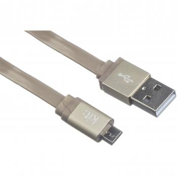 Kit Micro USB Cable plano de datos-compatible con Smartphones, Tablets y PCs incluyendo Samsung Galaxy S2/S3/S4/S5, Galaxy Note 2/3, Galaxy Tab 2/3/4, Sony Xperia Z1/Z2, HTC One/One M8 y Google nexo 5/7/10 - metálico negro