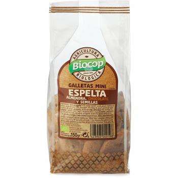 GALLETAS MINI ESPELTA ALMENDRA CHOCOLATE Y SEMILLAS BIO BIOCOP 150 GR