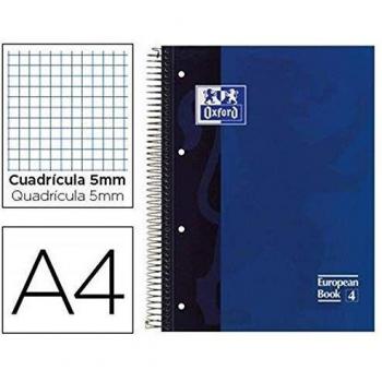 BLOC ESPIRAL OXFORD TAPA EXTRADURA MICROPERFORADO DIN A4 80 HOJAS CUADROS 5MM COLORES SURTIDOS