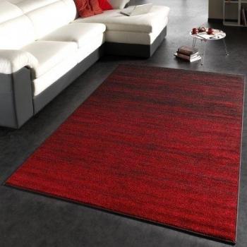 PHC - Alfombra de pelo corto, diseño moderno en degradado, color rojo y marrón, marrón, 160 x 230 cm