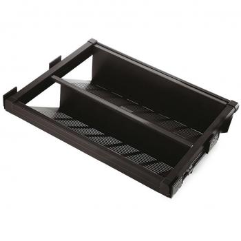 Emuca 7087213 Accesorio zapatero extraible con cierre suave para armario, ancho regulable 564-594mm, pintado moka