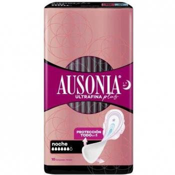 Ausonia Ultrafina Plus Noche Compresas con Alas, 10 unidades