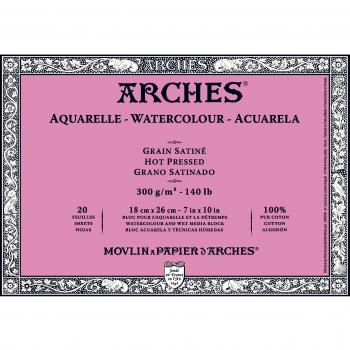 Canson Arches - Bloc encolado por los 4 lados, 18 x 26 cm, color blanco natural