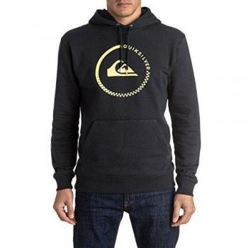 Quiksilver Big Logo Sudadera fleece con capucha Hombre, Negro, L