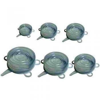 Set de 6 Tapas de Silicona Adaptables de 6 a 20 cm