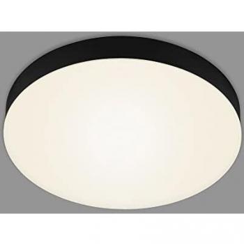 Plafón LED Flame 21W, Ø 28,7 cm, luz cálida, negro