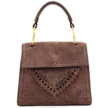 COCCINELLE B14 Lace Suede Small Handbag Marron Glace