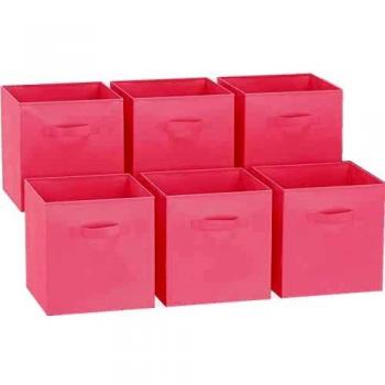 GREATOOL Caja de Almacenaje Plegable, Pack 6 Unidades, 31x31x31cm, Cajas organizadoras en Tela, Caja para organizar Ropa, Juguetes y Sábanas en Armarios